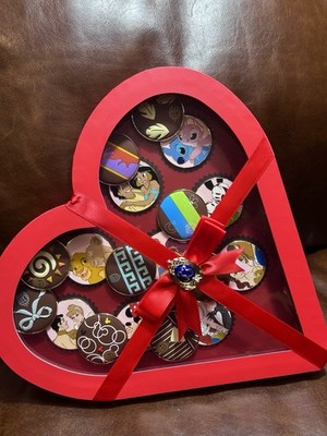 DISNEY RARE Club 33 Valentine's Day Chocolate Box Full 10 Pin Set