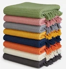 100% COTTON THROW BLANKET FOR SOFA CHAIR BED RUNNER HONEYCOMB WAFFLE SOFT LARGE