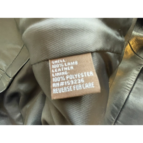 J.McLaughlin Buttery Leather Black Jacket Zip Pockets Snap Neck/ Cuffs Large L/N - Picture 8 of 8