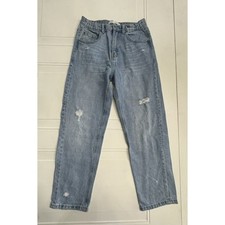 Zara Girls Mom Fit Jeans Size 13-14 Distressed Adjustable Waist