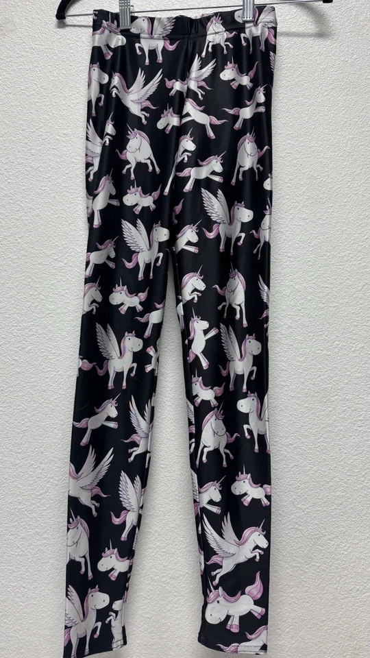 BlackMilk Flying Pink Unicorn Leggings Black XS X-Small - Image 2 of 3