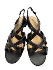 Easy Street Womens Black Strappy Sandals With...
