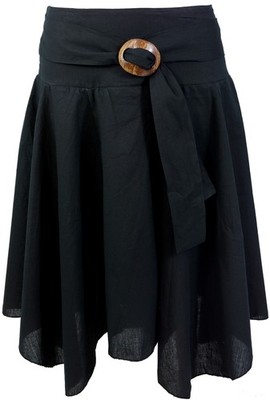 Rock Boho chic mit Kokosschnalle - schwarz