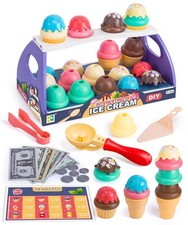 Ice Cream Toy Play Set for Kids, 41Pcs Toddler Ice Cream Cart Truck, Birthday...