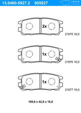 ATE Bremsbeläge Hinten (13.0460-5927.2) für Opel Frontera A Vauxhall Mk II (B)