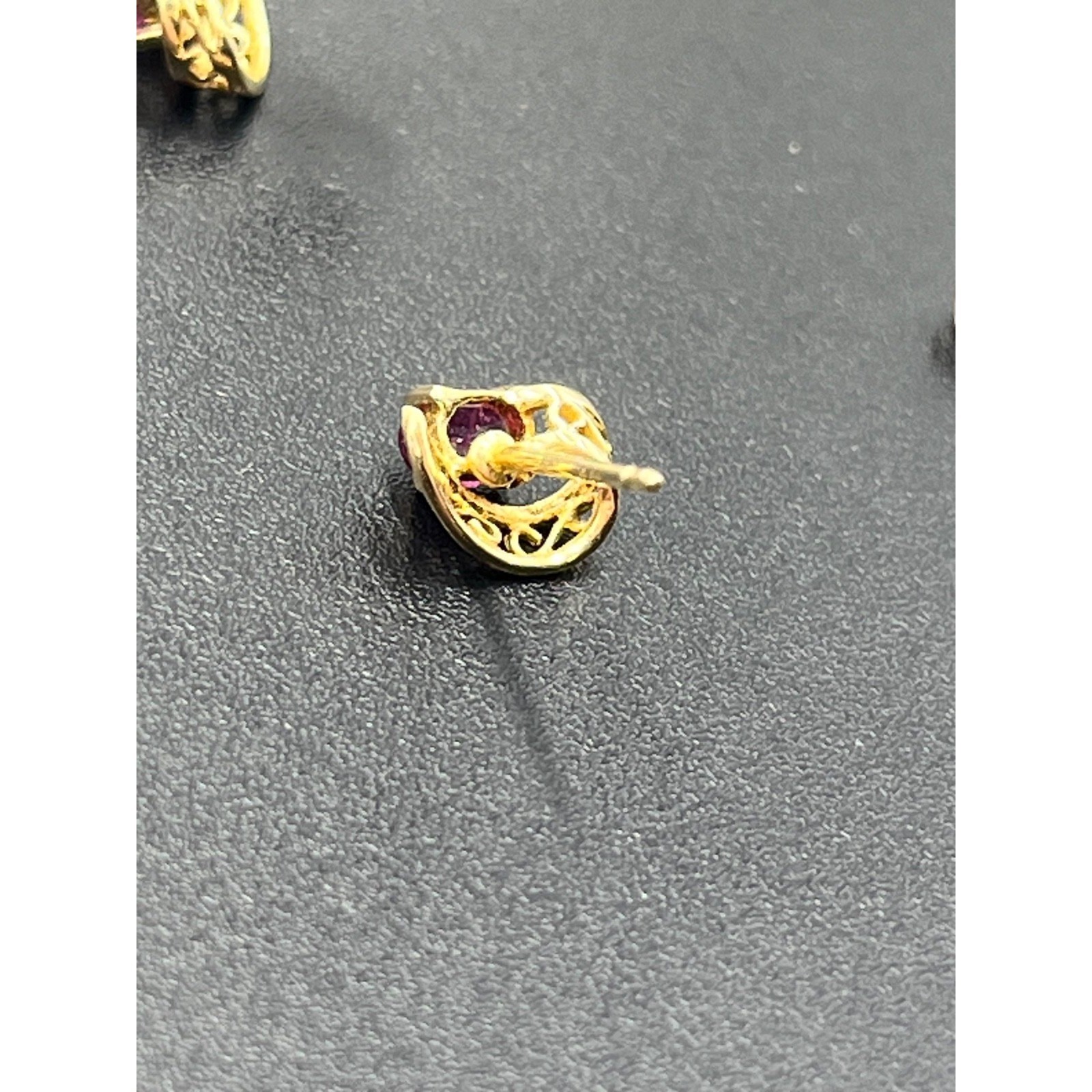 14k Solid Yellow Gold Genuine Oval Ruby Filigree … - image 16