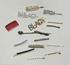 Vintage Lot of 16 Hair Items Combs Bobby Pin Fork Rhinestone