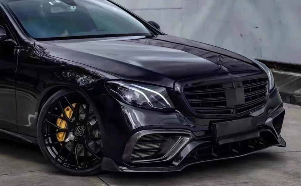 Fit For Mercedes/Benz C E S Logo Front Hood Ornament Mounted Black Star Emblem Foto 4 de 4