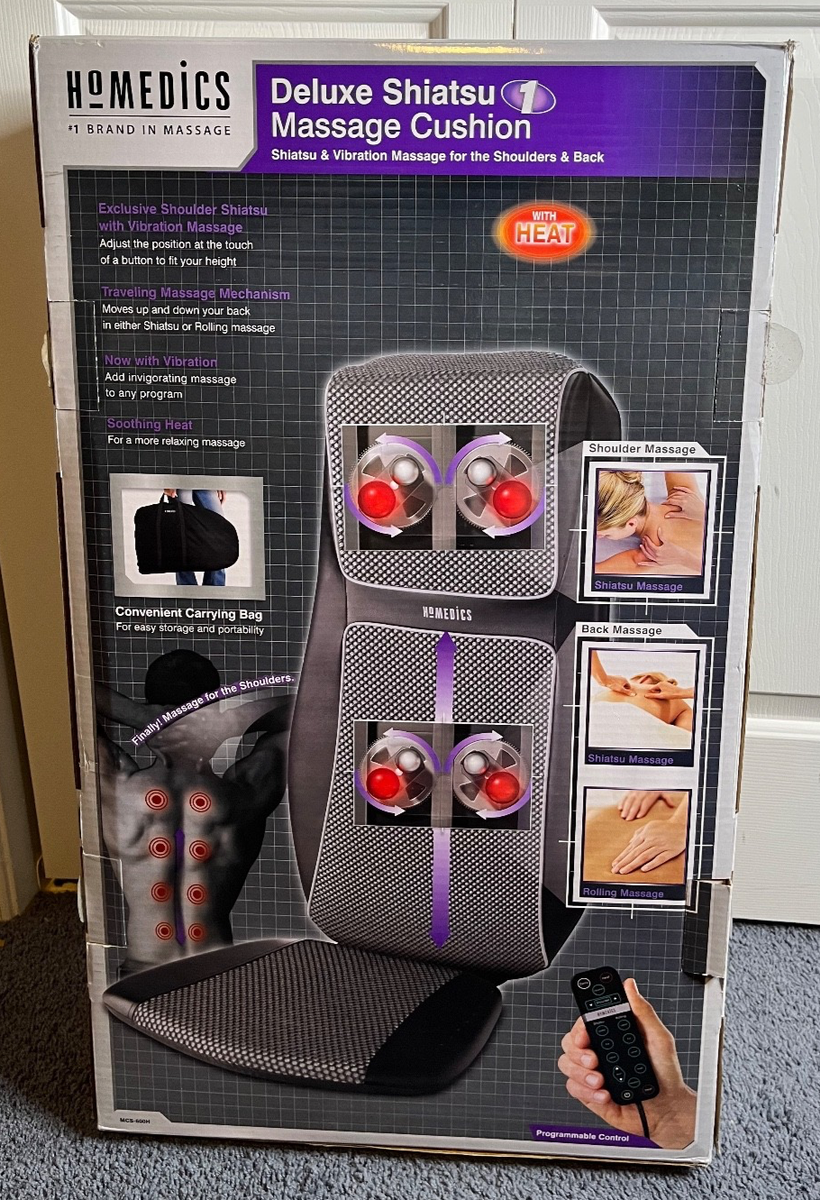 Homedics Shiatsu Heated Shoulder & Back Deluxe Massage Chair Cushion  MCS-600H