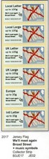JERSEY MNH 2017 Post and Go, Flag ,Music Symbols Overprint, Collector Strip