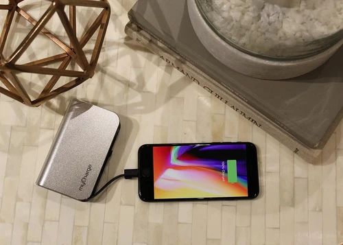 myCharge Portable Charger with Wall Plug – 10050mAh Fast Charging – Silver - Image 2 of 4