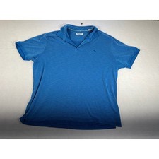 Tommy Bahama Men's Blue Textured Polo Shirt XXXL Big Tall Tencel Blend