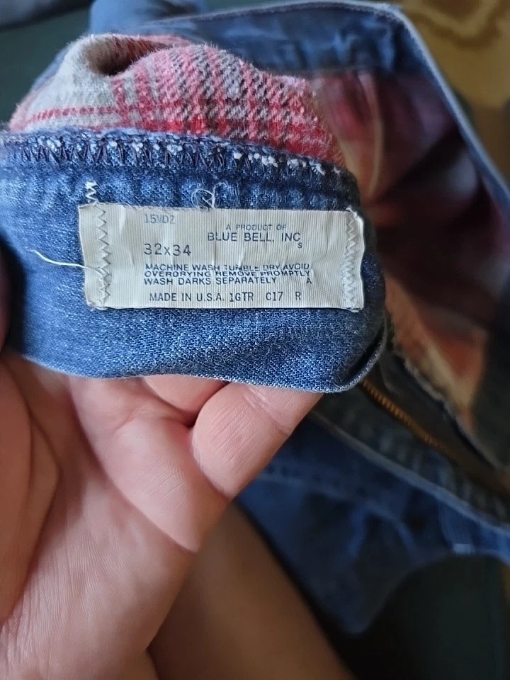 Jeans forrados de franela vintage Blue Bell, INC 32x34 hechos en EE. UU. Foto 2 de 4