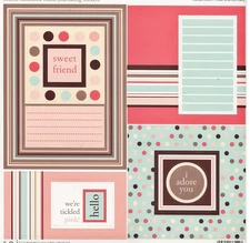 sei SWEETIE FRAME/JOURNALING 12x12 Cardstock Sticker Sheet scrapbooking