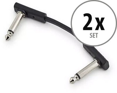 RockBoard Flat Patch Kabel 5 cm Mono 2x Set 6,3mm Mono Klinke Winkelstecker
