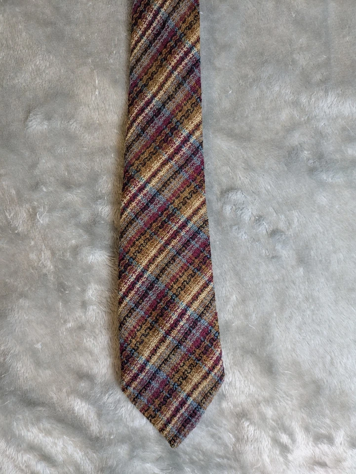 Gallo de lana a cuadros vintage de los años 70 para corbata Chaps Foto 4 de 4