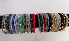 3 Stk. Kristallglas 4 mm Armband  fac. metall...