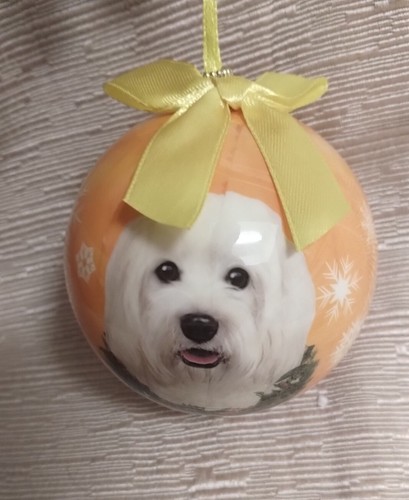 Decorazione natalizia per cani cubana in bichen/havanese, infrangibile - Foto 2 di 6