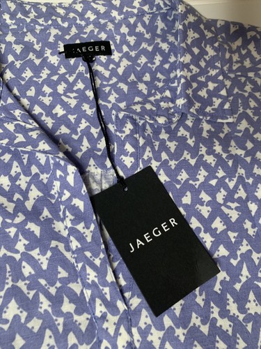 Jaeger Great Britain Linen Flax Blend Button Blouse Top Shirt US 8 NEW. 211 - Picture 2 of 4