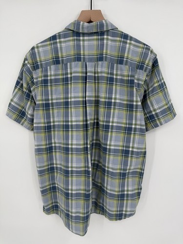 Patagonia Hemd Herren Large Kurzarm blau kariert Knopfleiste leicht Bio - Bild 2 von 5
