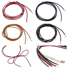 Women Solid Color Faux Leather Weave Rope Belt Self-tie Braided Dress Waist Band