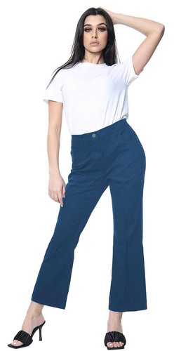 Pantalones de mezclilla elásticos acampanados acampanados con corte bota para mujer - Imagen 4 de 30