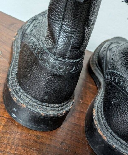 Handcrafted Grenson FRED The Triple Welt Black Wing Tip Brogue Boots 7 UK 8 US - Picture 11 of 11