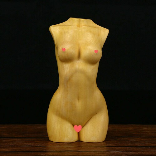 3.5" Fine China Box-wood Hand Carved Naked Female Human Body Art Statue Statuary - Picture 1 of 5