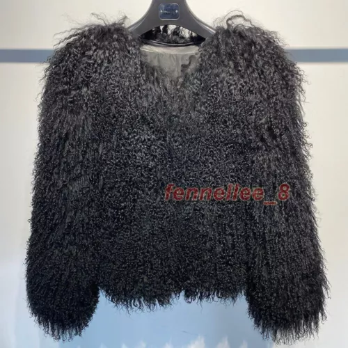Damen-Kurzmantel echtes mongolisches Lamm Schaf lockiges Fell Jacke Winter warm Oberbekleidung - Bild 37 von 38