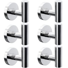 6 Packs Black Matte Wall Mount Towel Hooks Heavy Duty Stainless Steel Robe Hook