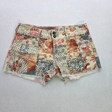 Pilcro Anthropologie The Wanderer Womens 27 Paisley Floral Print Fray Hem