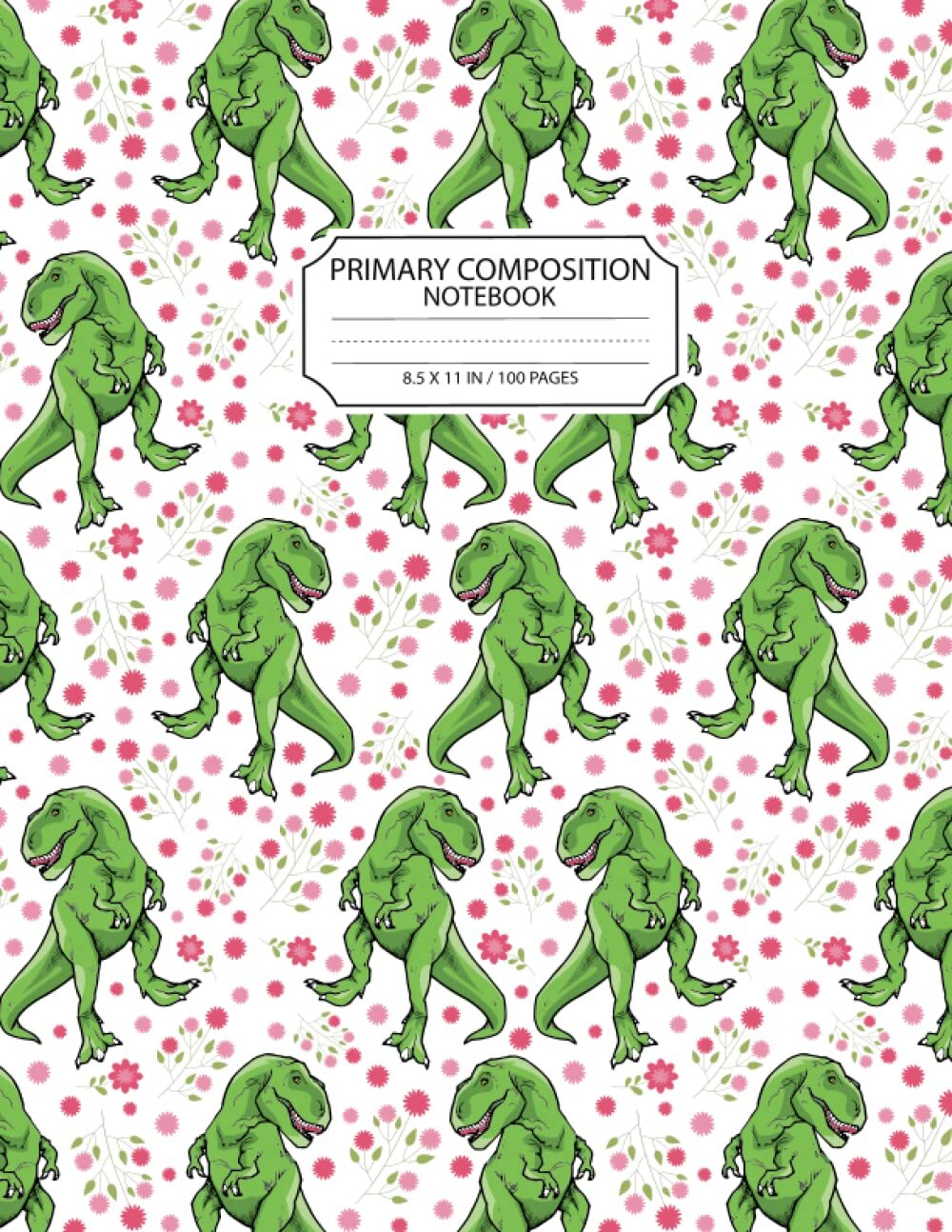 T-Rex Primary Composition Notebook with Blank Lined Pages for Kids