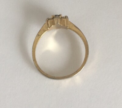 Bague En Métal Doré Avec 7 Oxydes à Facettes - Taille 57, Style Années 2000 - Occasion