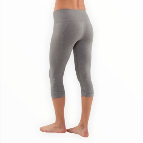 Ruched Crop Leggings Light Gray Size 