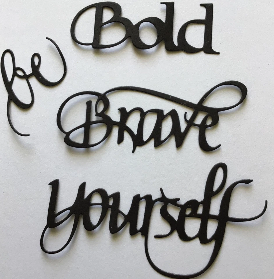 Tarjeta de invitación artesanal para álbumes de recortes de papel con palabras valientes audaces hágalo usted mismo Foto 2 de 3