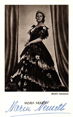 Opera: MARIA NEMETH; original autograph on photo