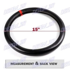 15" Diameter Car Steering Wheel Cover Carbon Fiber Style Leather For ALL GMC X1