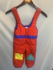 Vintage 2T 1st Team Colorblock 90s Overall Snow Bibs Retro Shapes