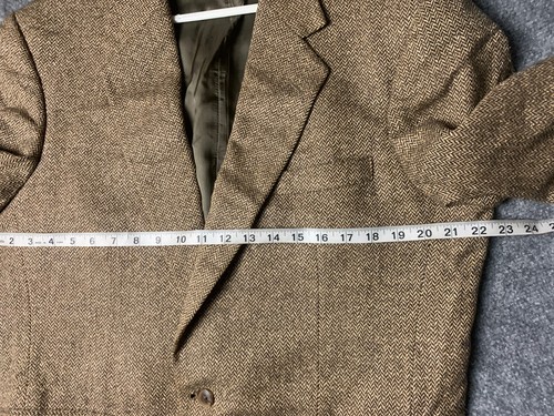 Vintage Sport Coat Corbin Wool 2 Button Jacket Brown Herringbone Union Made USA - Picture 12 of 12