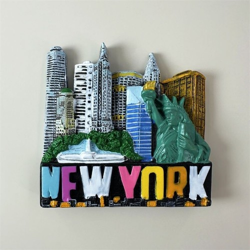 NEW York City, USA Tourist Souvenir Craft Gift 3D Resin Refrigerator Magnet - Zdjęcie 1 z 5