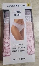 LUCKY BRAND Women's 5 Pack Hi-Cut Underwear Size Small S Soft Comfort OPEN BOX