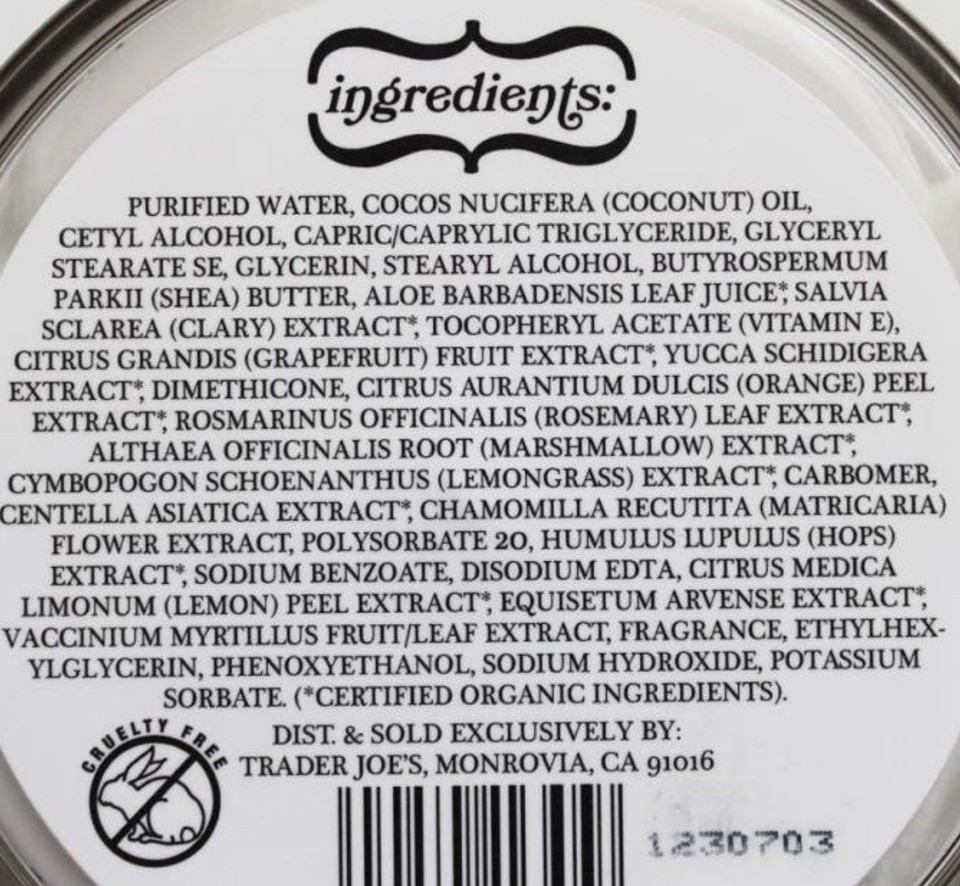 Trader Joe's Coconut Body Butter with Coconut Oil, Shea Butter, Vitamin ...