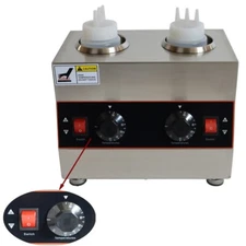 2 Pot Electric Sauce warmer Dispenser Commercial Preservation Machine 320W 110V