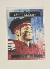 Justin Fields Rookie 2021 Sage Art Gallery #AG-9 & Premier Draft Black #53 Bears