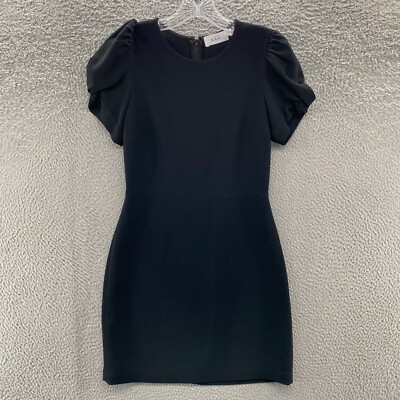 knee length dresses for ladies Brinley Black Satin Mini Dress Medium