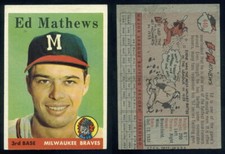 (60826) 1958 Topps 440 Eddie Mathews Braves-EM