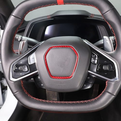 Red Real Carbon Fiber Full Interior Set Decor Cover Trim Kit for Corvette C8 20+ - Picture 230 of 444