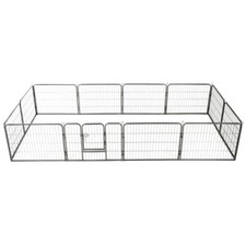 NNEVL Dog Playpen 12 Panels Steel 80x60 cm Black