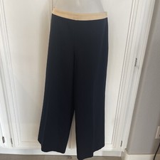 Vintage Escada Womens Dress Pants Sz36 Blue Wide Leg 100  New Wool