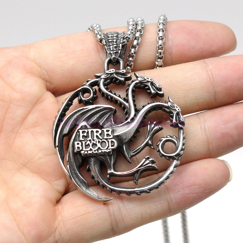 Game of Thrones Daenerys Targaryen Dragon Stainless Steel Men Necklace  Pendant | eBay